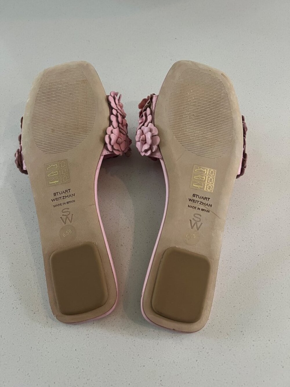 STUART WEITZMAN Women's Meadow pink leather Slide Flat Sandals size 6.5 - Picture 7 of 8
